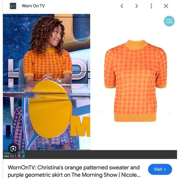 Tory Burch Tops - Tory Burch Knit Mock-Neck Sweater Bright Orange Poppy Size Small NWT Mod Retro